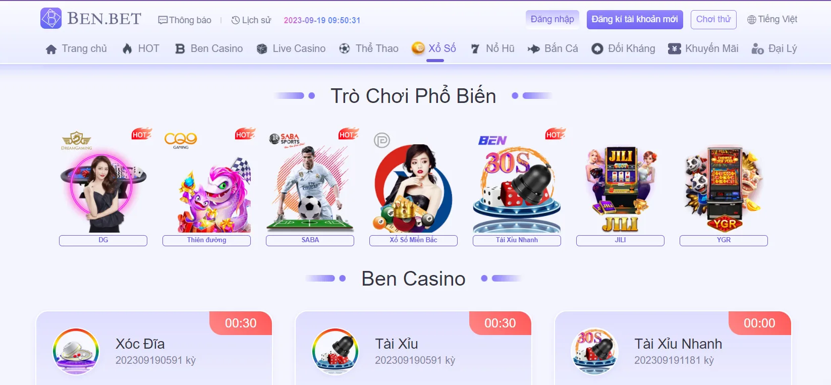 Nhiều loại game đổi thưởng vip tại Ben888.org