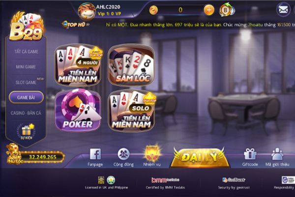 Trải nghiệm game b29 net